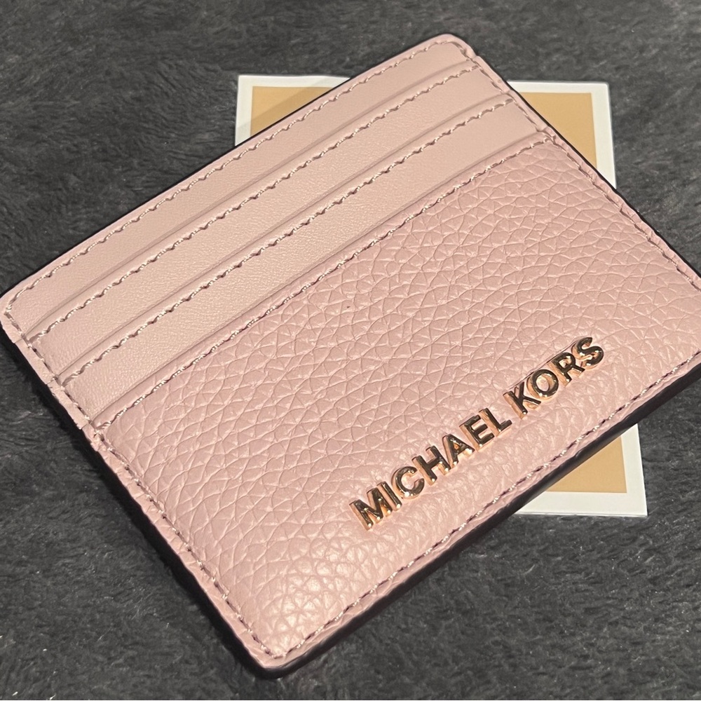 NWT MICHAEL KORS JET SET TRAVEL CARD HOLDER IN POWDER BLUSH